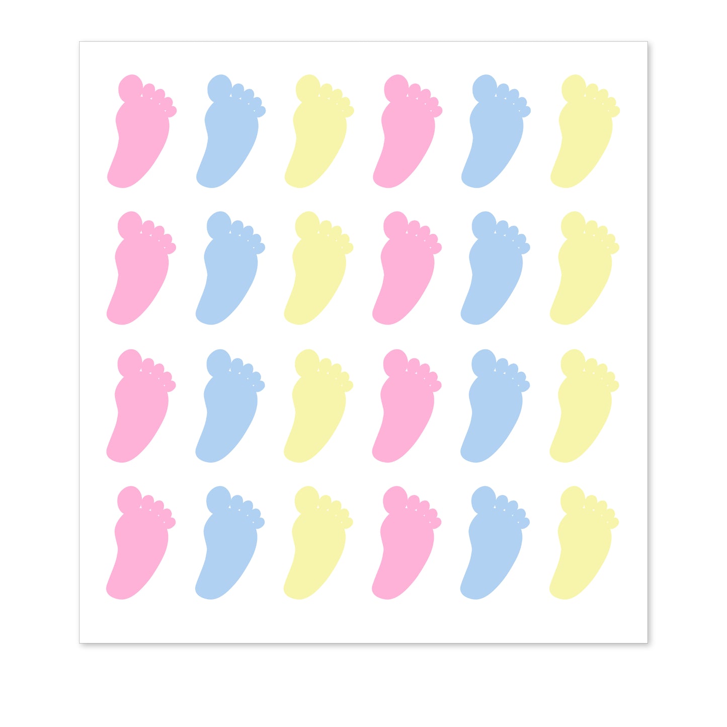 Foot Print Stickers - Pastel