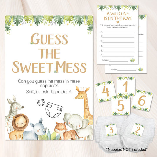 Safari Themed Guess the Sweet Mess Baby Shower Game