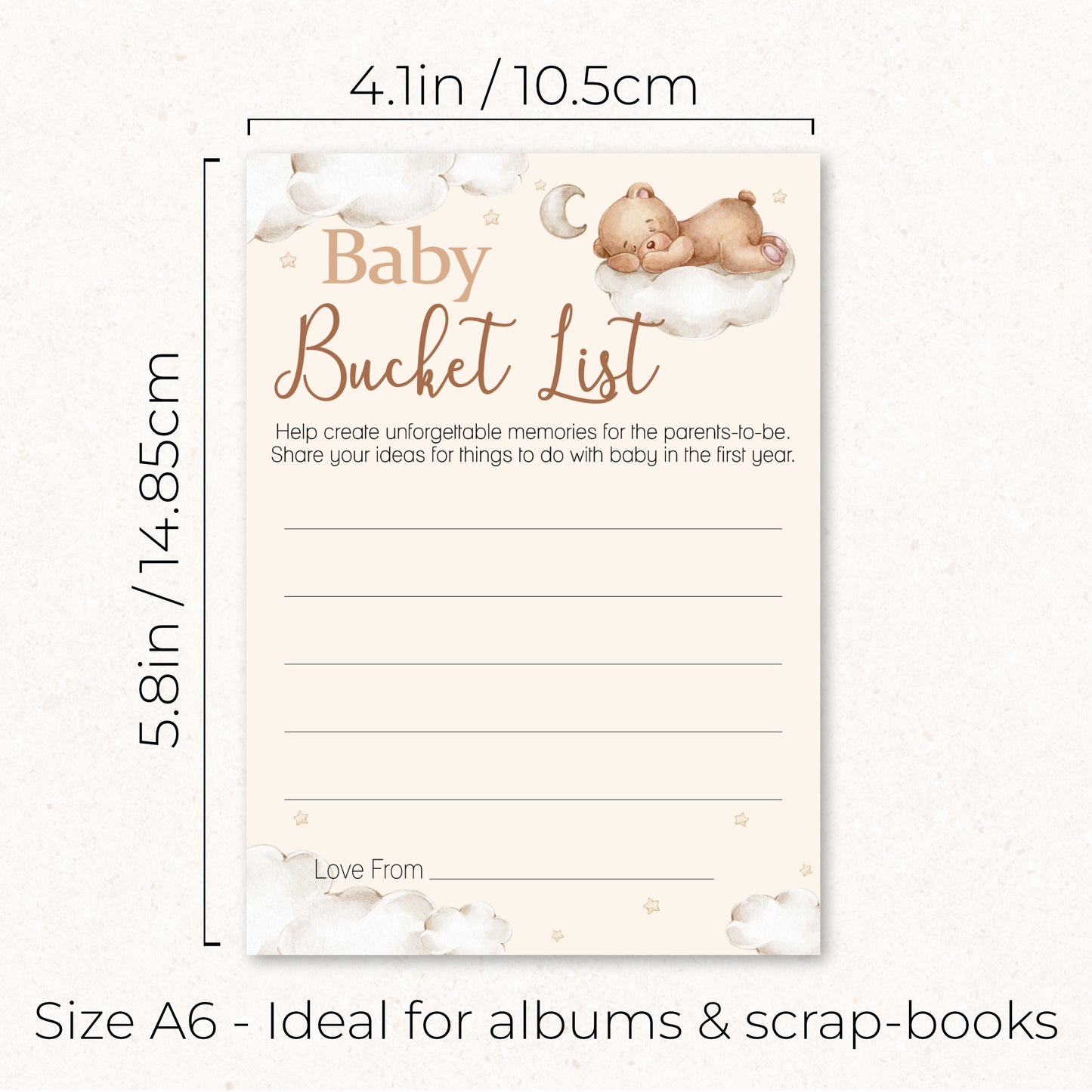 Baby Bucket List in Teddy Theme