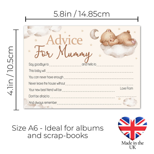 Teddy Advice Cards Keepsake