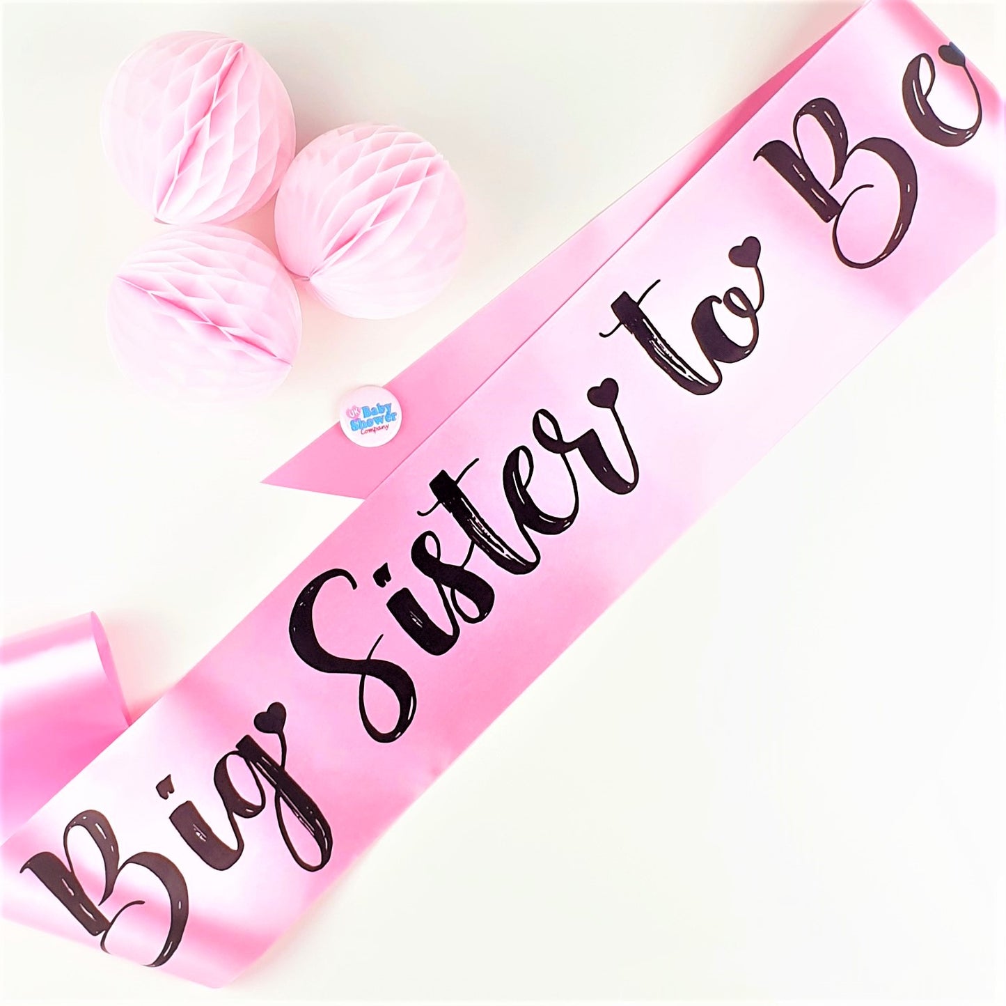 Big Sister to Be Sash Large - Pink - Uk Baby Shower Co ltd