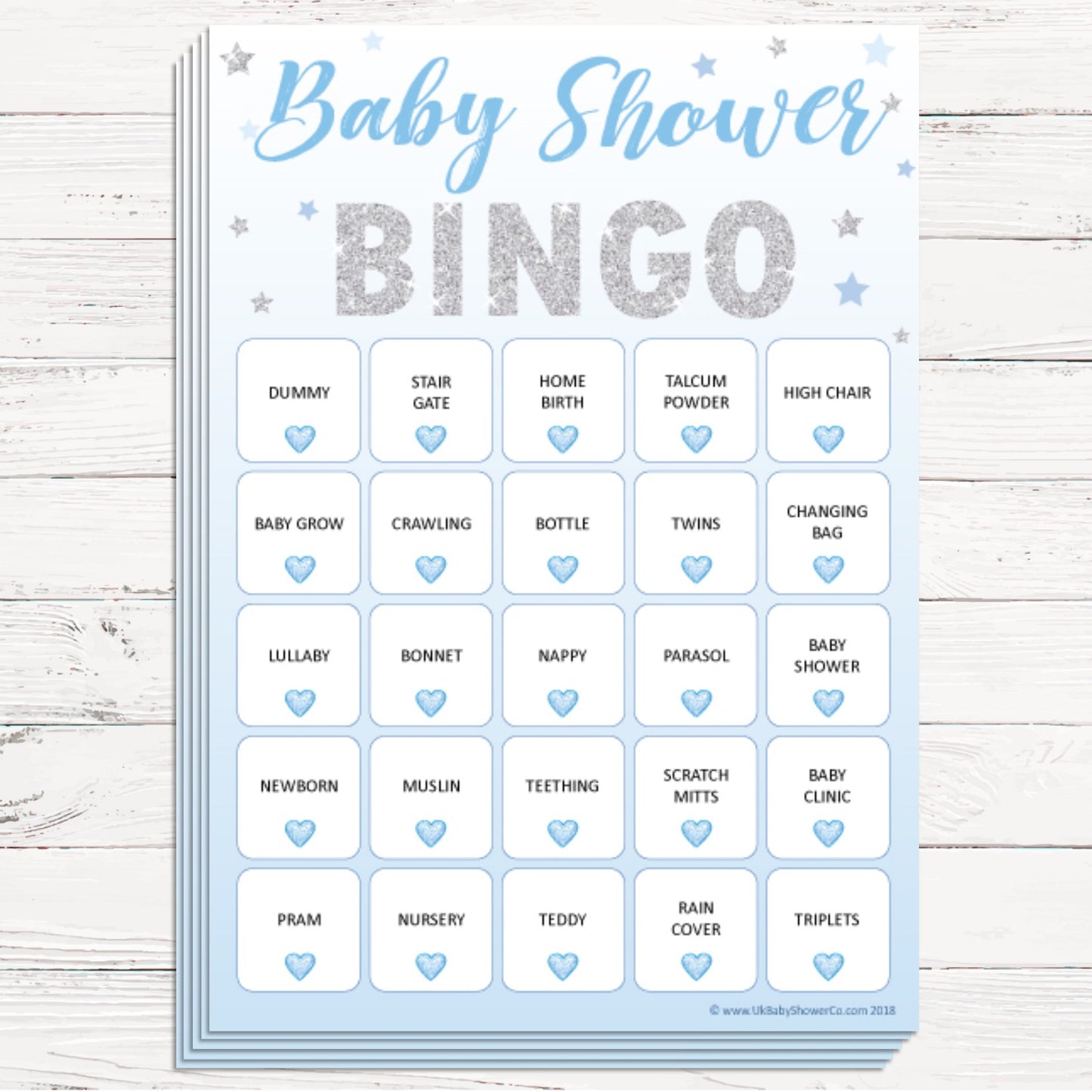 Baby Bingo Game - Stars - Uk Baby Shower Co ltd