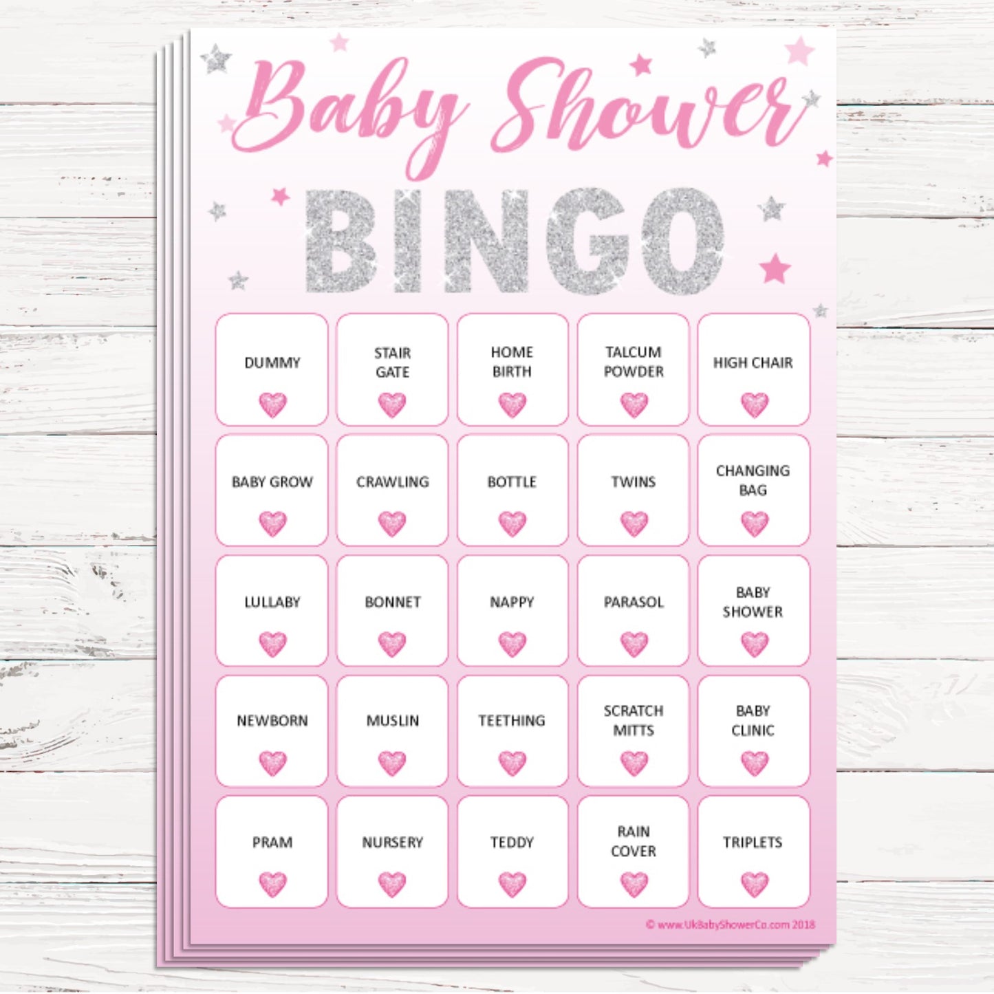 Baby Bingo Game - Stars - Uk Baby Shower Co ltd