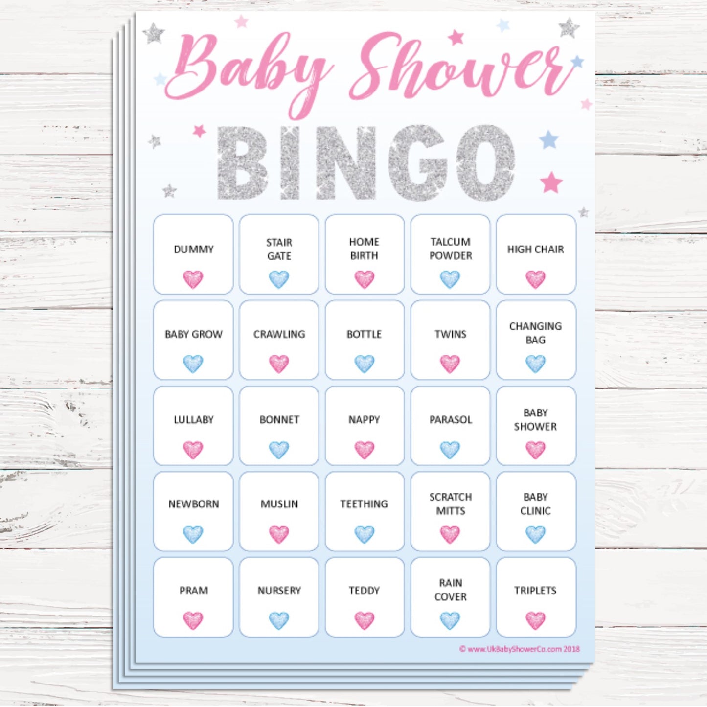 Baby Bingo Game - Stars - Uk Baby Shower Co ltd