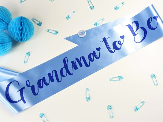 Grandma to Be Sash - Blue - Uk Baby Shower Co ltd