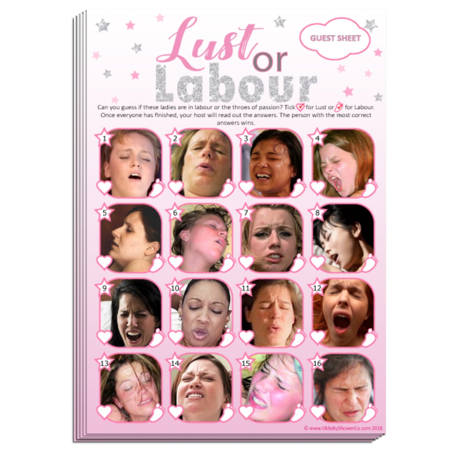 Labour or Lust Party Game - Uk Baby Shower Co ltd