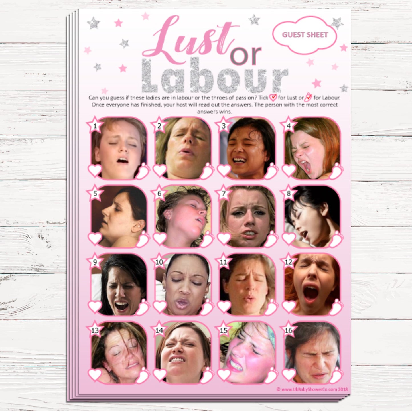 Labour or Lust Party Game - Uk Baby Shower Co ltd