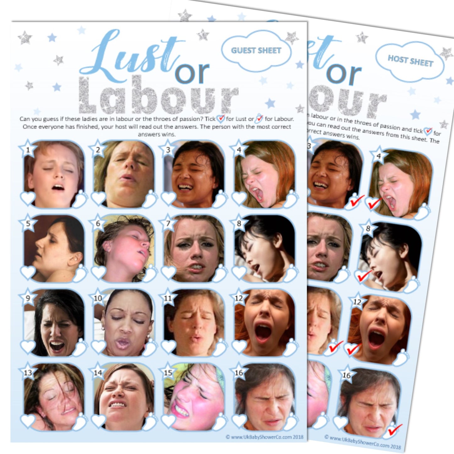 Labour or Lust Party Game - Uk Baby Shower Co ltd