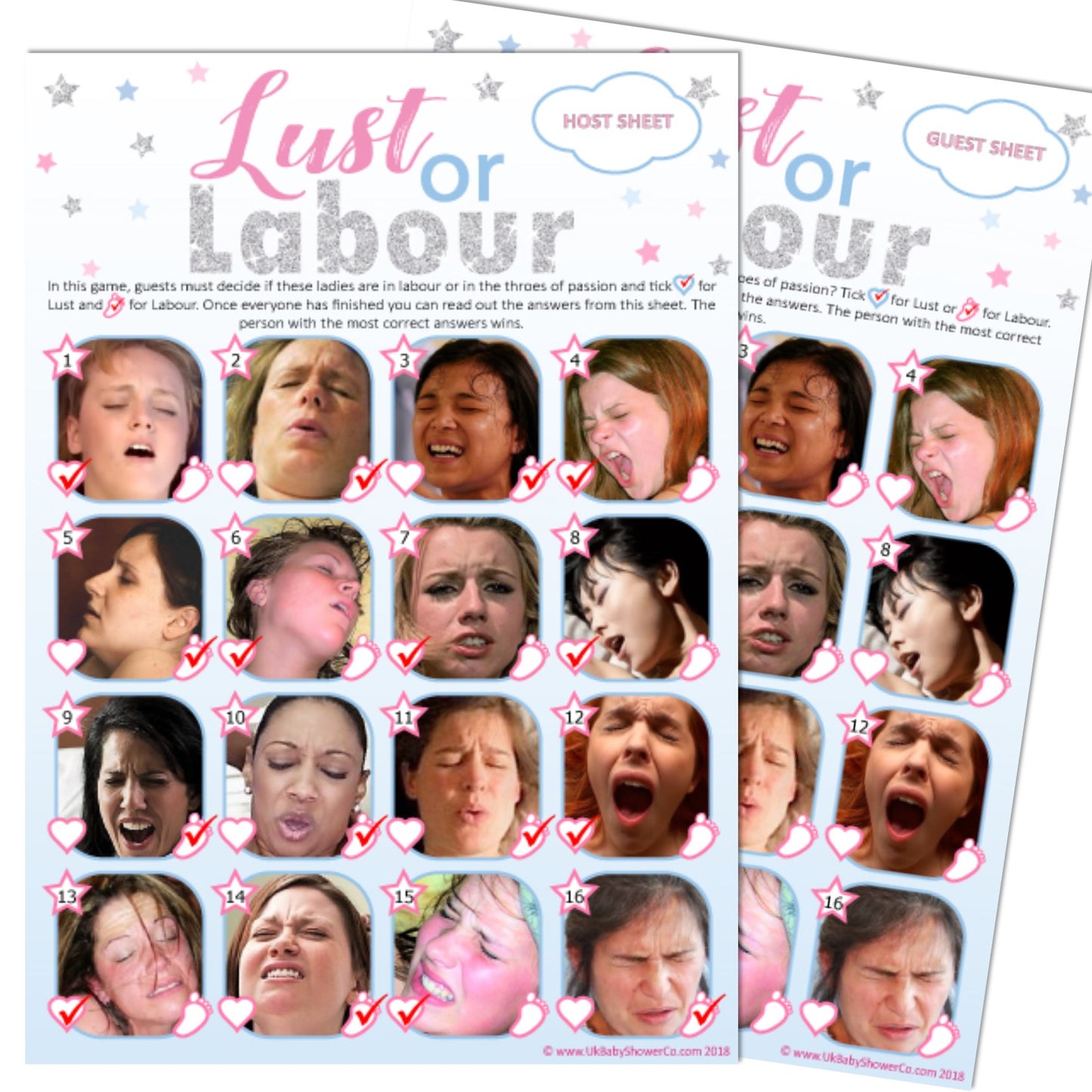 Labour or Lust Party Game - Uk Baby Shower Co ltd