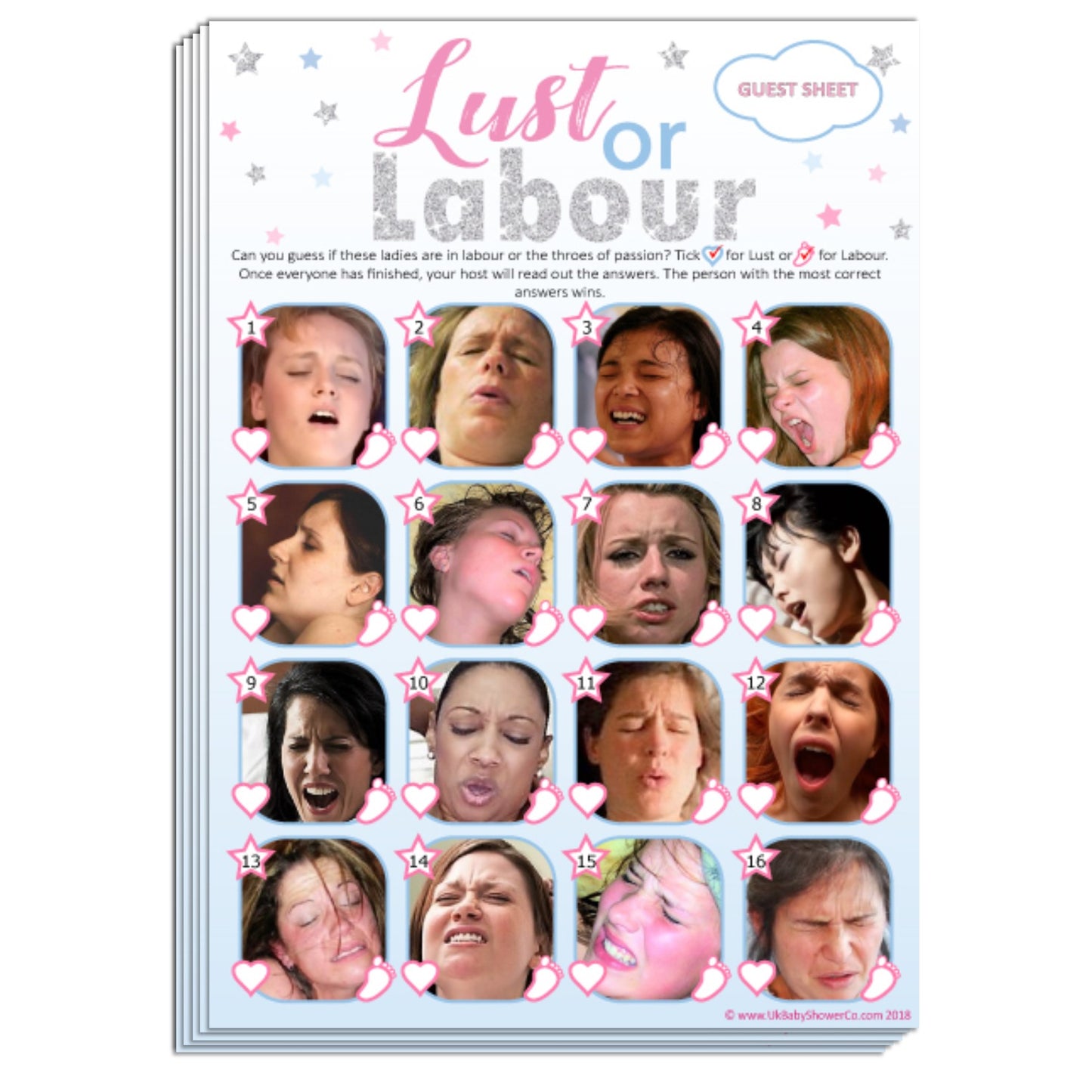 Labour or Lust Party Game - Uk Baby Shower Co ltd