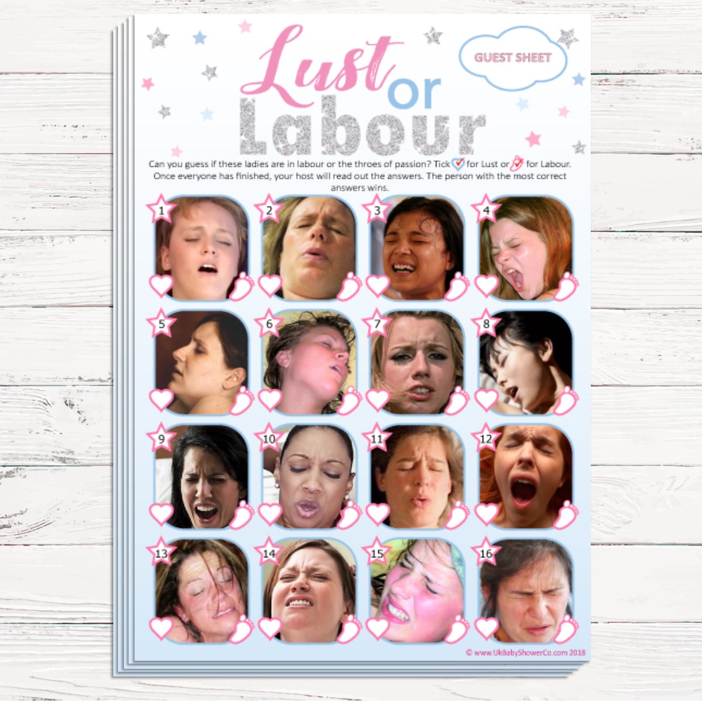 Labour or Lust Party Game - Uk Baby Shower Co ltd