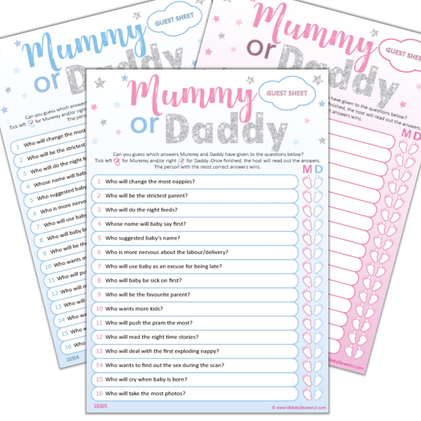Mummy or Daddy Party Game - Uk Baby Shower Co ltd