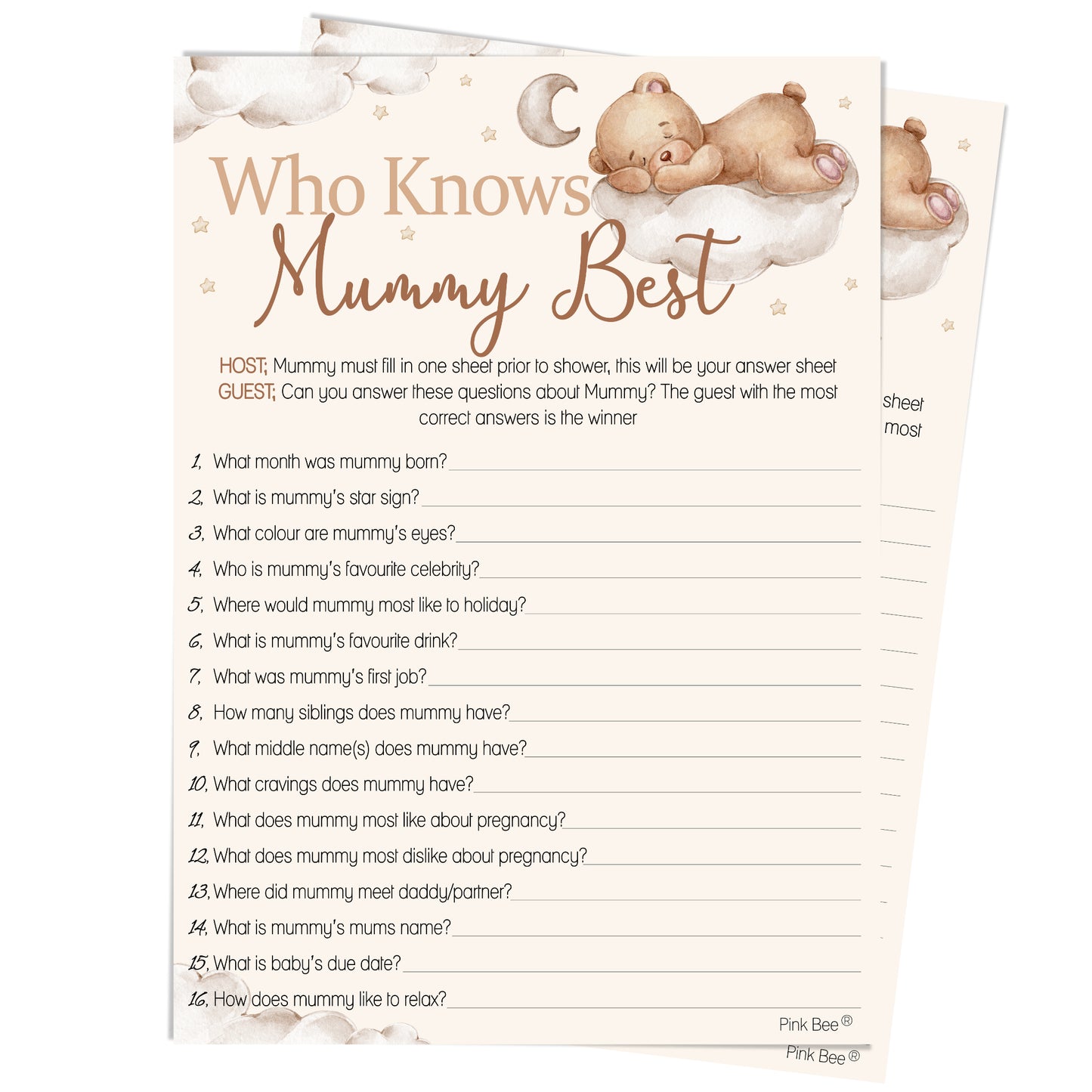 Teddy Who Knows Mum Best? Game