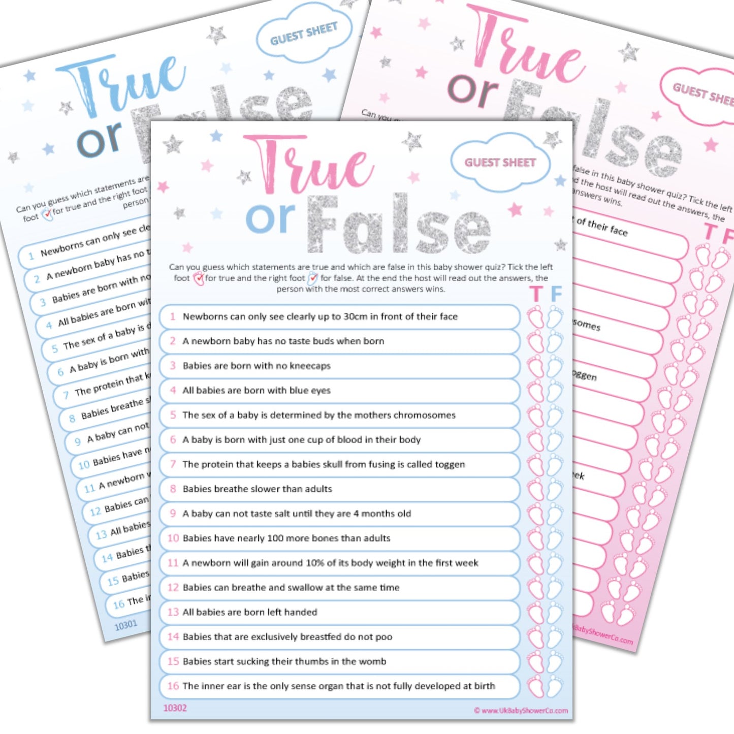 True or False Party Game - Uk Baby Shower Co ltd