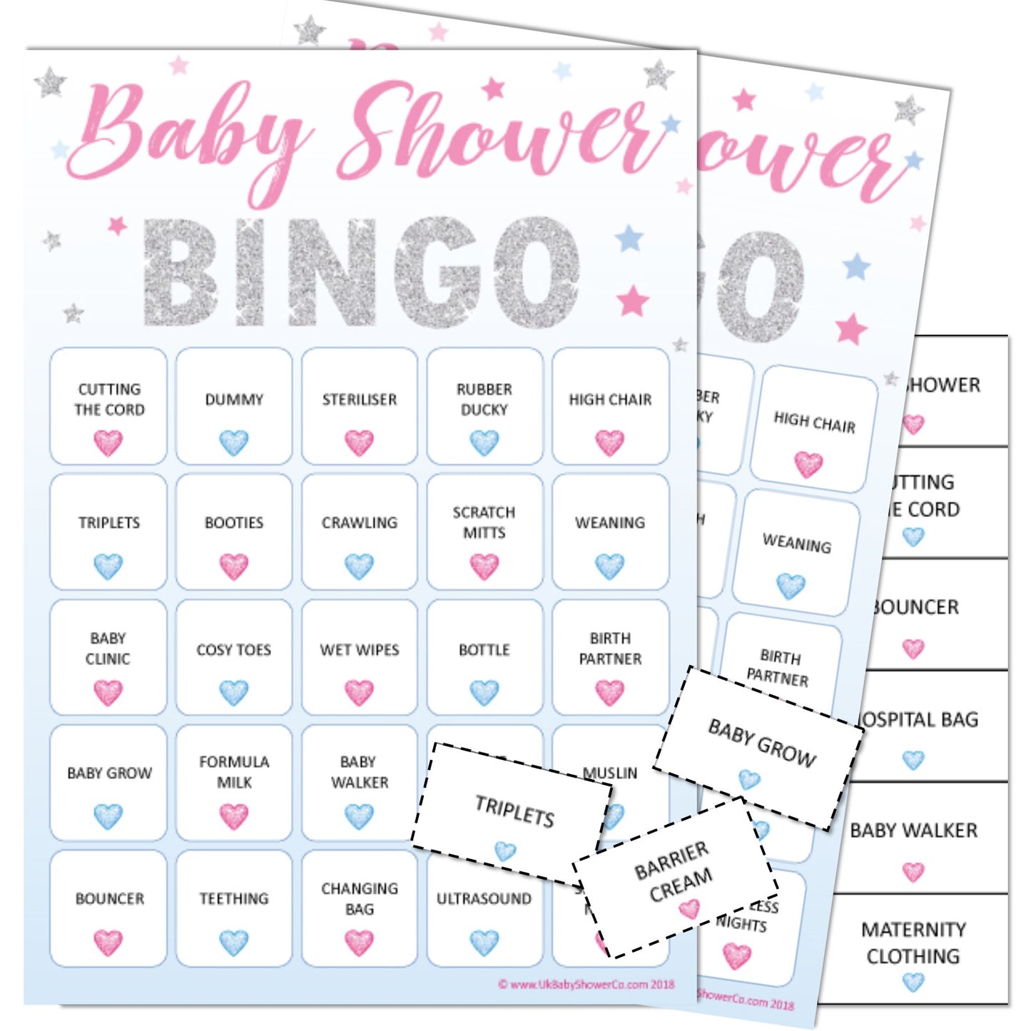 Baby Bingo Game - Stars - Uk Baby Shower Co ltd