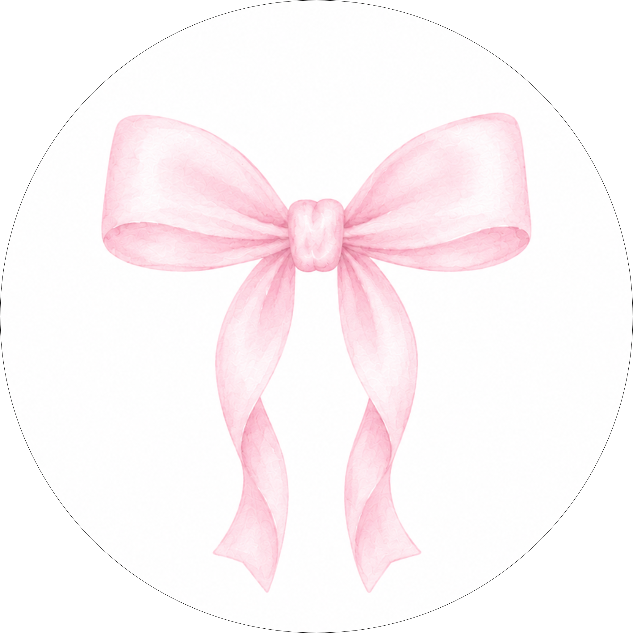 Pink bow baby shower theme collection icon featuring a pastel pink ribbon bow illustration for baby shower games and decorations.