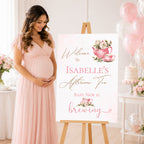 Personalised Baby Is Brewing Baby Shower Welcome Sign | Pink Tea Party