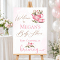 Personalised Baby Is Brewing Baby Shower Welcome Sign | Pink Tea Party