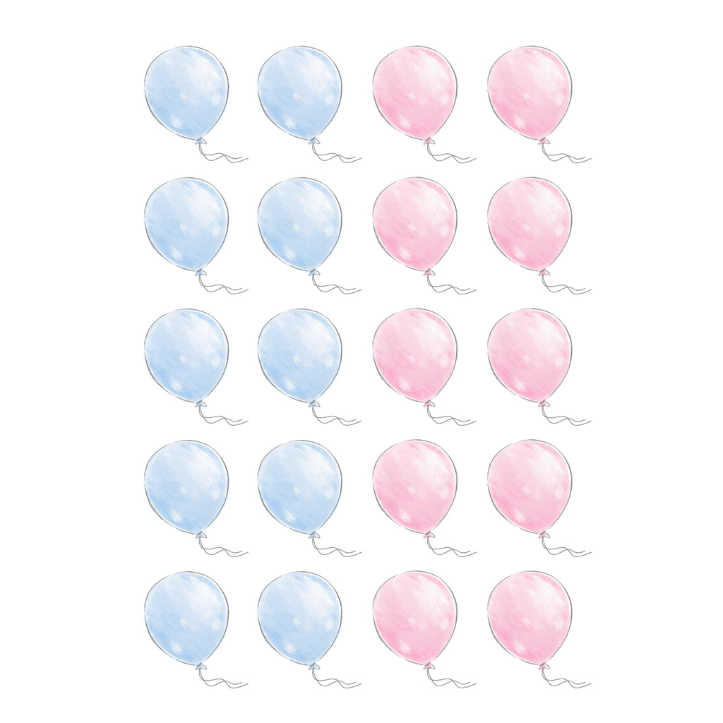 Balloon Stickers - Blue and Pink