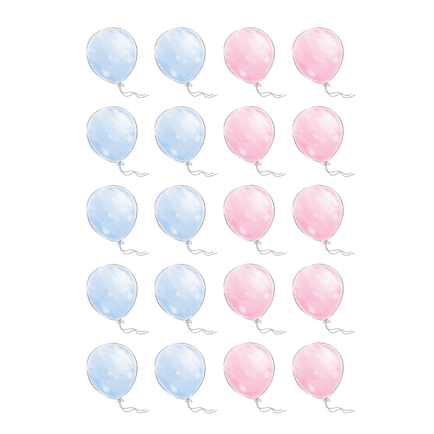 Balloon Stickers - Blue and Pink