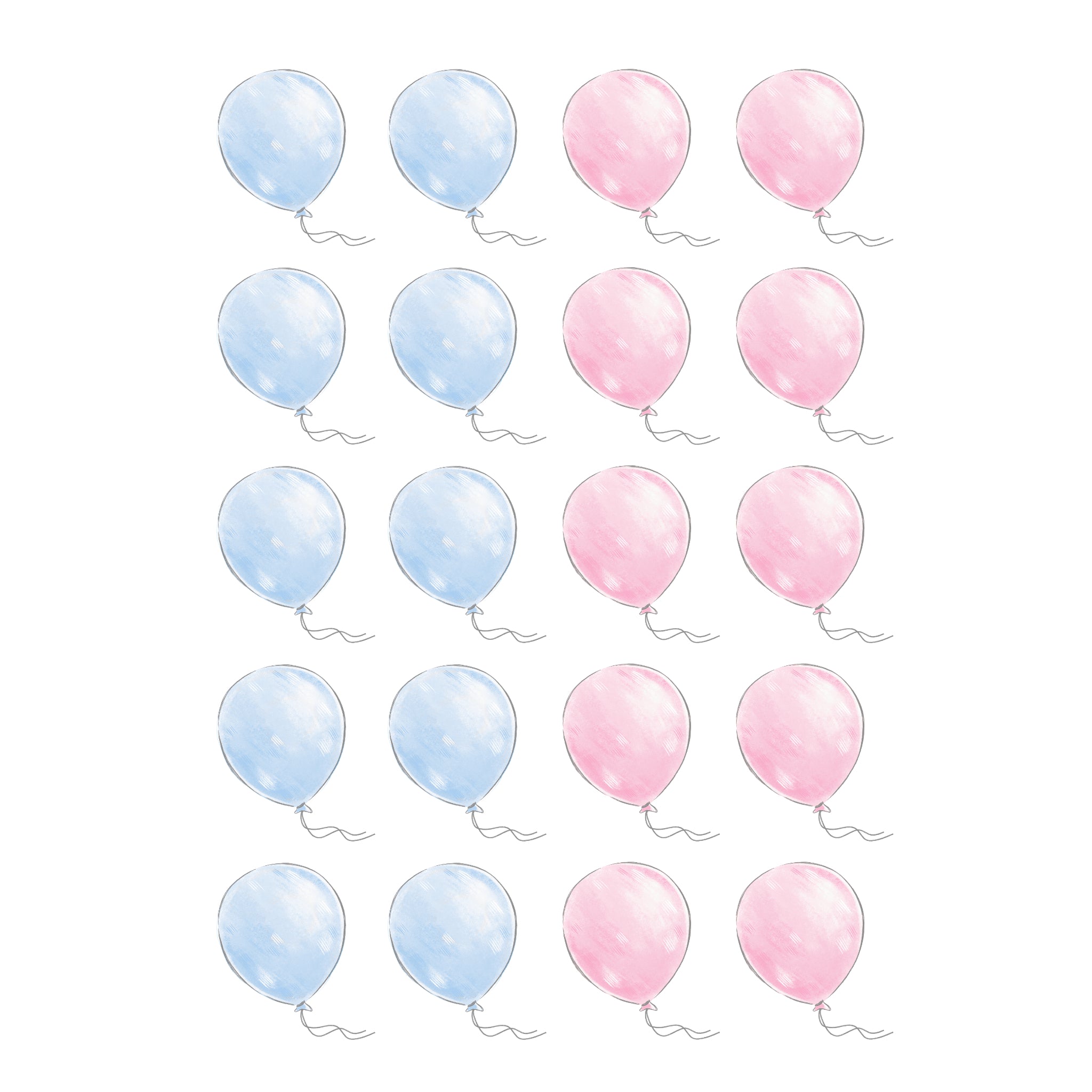 Balloon Stickers - Blue and Pink