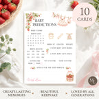 Berry Sweet Baby Shower Predictions Keepsake Cards | Strawberry Baby Theme