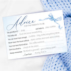 Blue Bow Baby Shower Advice Cards – Keepsake Cards for Parents-to-Be