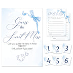Baby Shower Game Guess the Sweet Mess Game In Pretty Blue Bow Theme for Baby Boys