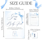 NEW - Pretty Blue Bow Theme Guess the Baby Food Game