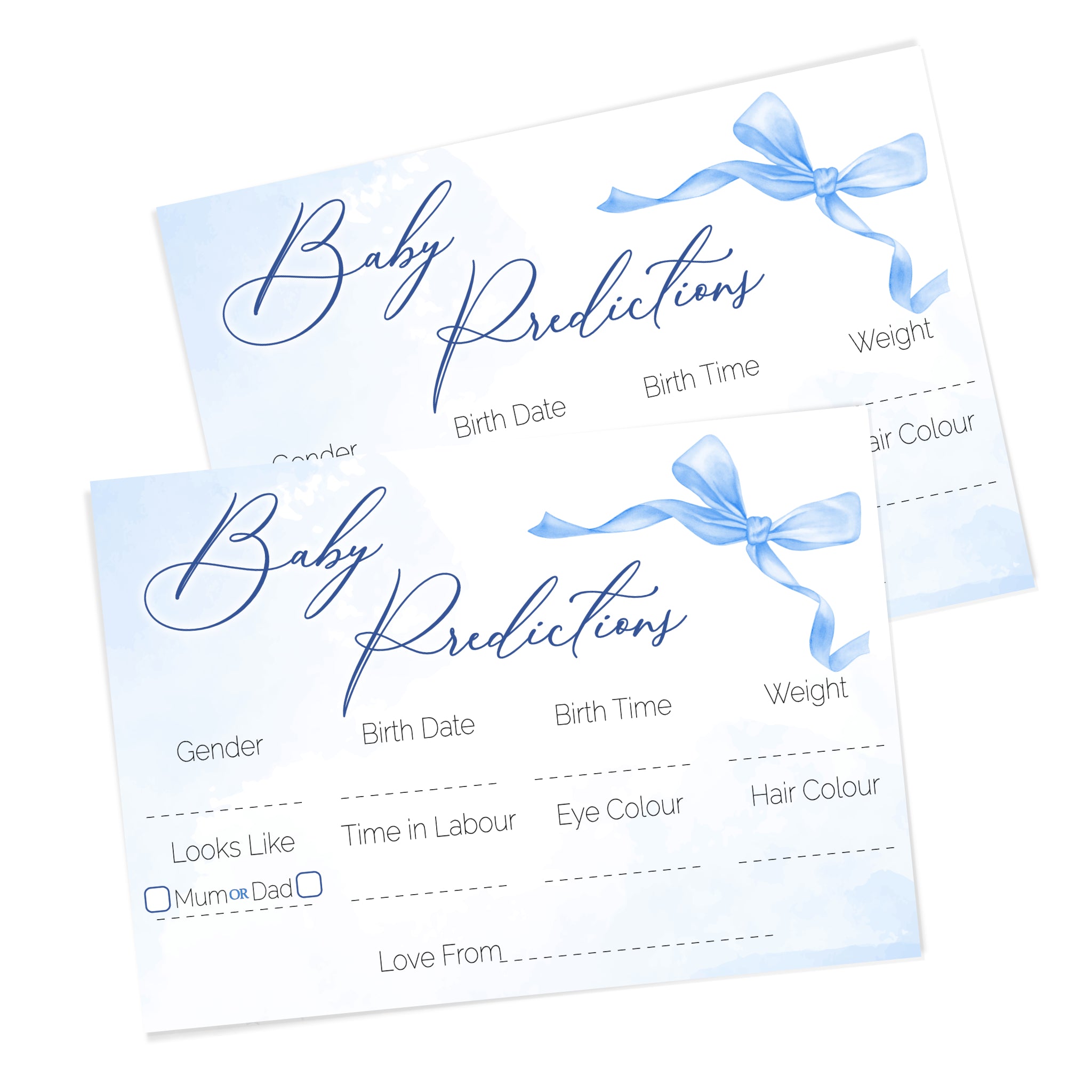 Blue Bow Prediction Cards