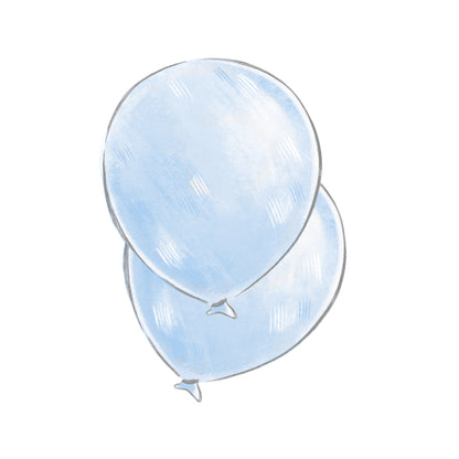 Double Balloon Stickers - Blue and Pink