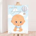 Baby Shower Game Pin the Dummy in our Blue Up, Up and Away theme for Baby Boys
