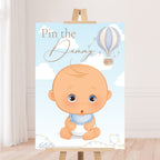 Baby Shower Game Pin the Dummy in our Blue Up, Up and Away theme for Baby Boys