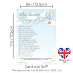 Baby Shower Game Who Knows Mummy Best in Blue Up and Away Theme