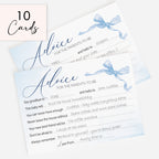 Blue Bow Baby Shower Advice Cards – Keepsake Cards for Parents-to-Be