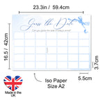Ribbon Bow Baby Guess the Date Baby Shower Activity in Blue
