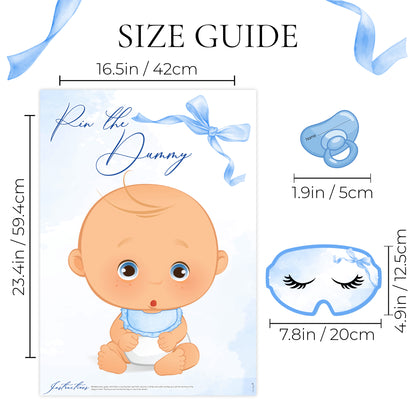 Blue Baby Bow Pin the Dummy Baby Shower Game