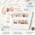 Blue Teddy Bear Baby Shower Bump or Beer Picture Quiz Game