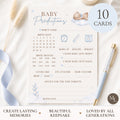 Blue Teddy Bear Baby Shower Baby Predictions Keepsake Cards A6