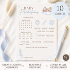 Blue Teddy Bear Baby Shower Baby Predictions Keepsake Cards A6