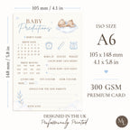 Blue Teddy Bear Baby Shower Baby Predictions Keepsake Cards A6