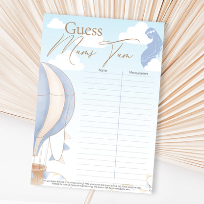 NEW - Up Up and Away Guess Mums Tum Game in Blue