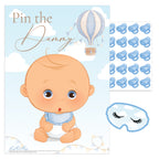 Baby Shower Game Pin the Dummy in our Blue Up, Up and Away theme for Baby Boys
