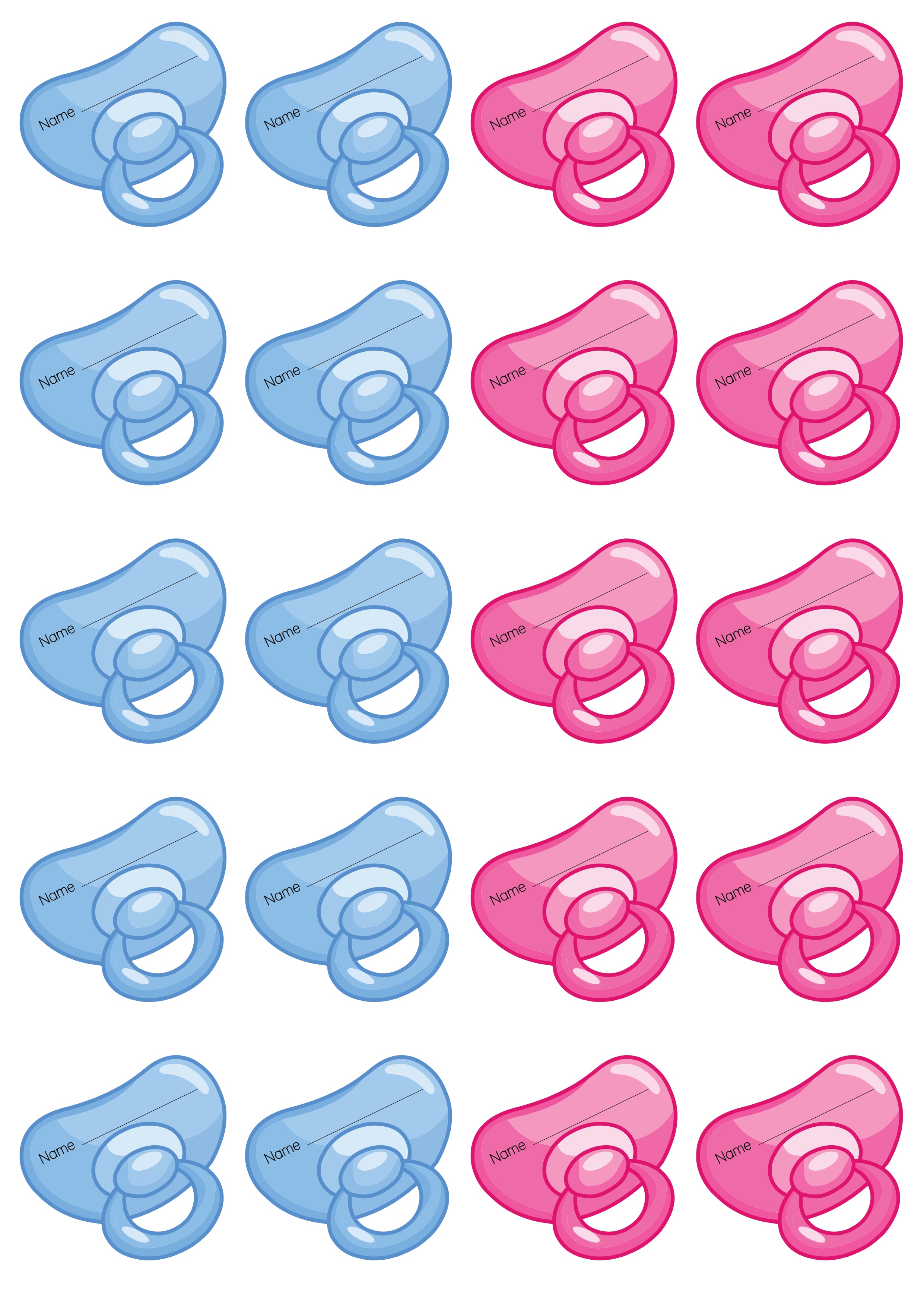 Dummy Stickers - Blue and Pink