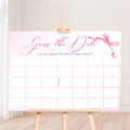 Ribbon Bow Baby Guess the Date Baby Shower Activity in Pink