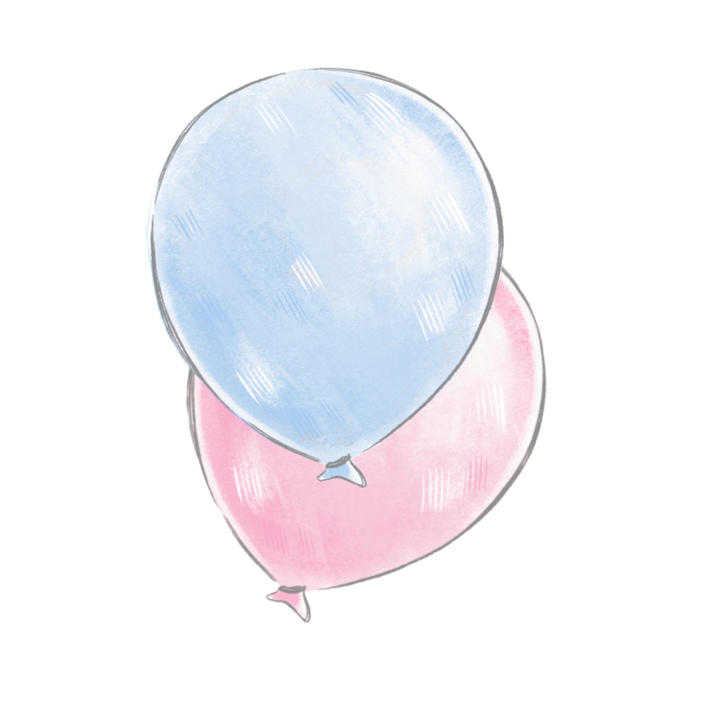 Double Balloon Stickers - Blue and Pink