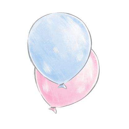 Double Balloon Stickers - Blue and Pink