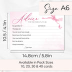 Pink Bow Baby Shower Advice Cards – Keepsake Cards for Parents-to-Be