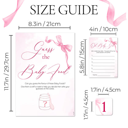 NEW - Pretty Pink Bow Theme Guess the Baby Food Game