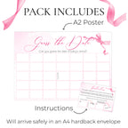 Ribbon Bow Baby Guess the Date Baby Shower Activity in Pink